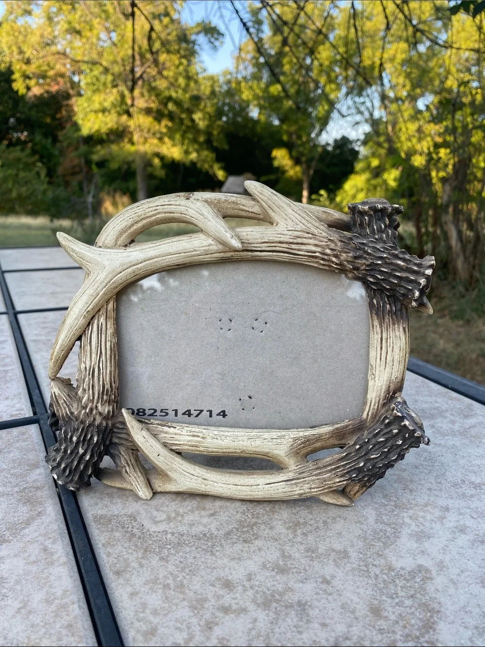 Deer Antler Intertwined 3D Picture Frame Rustic Resin Lodge Decor Piece 3.5 X 5